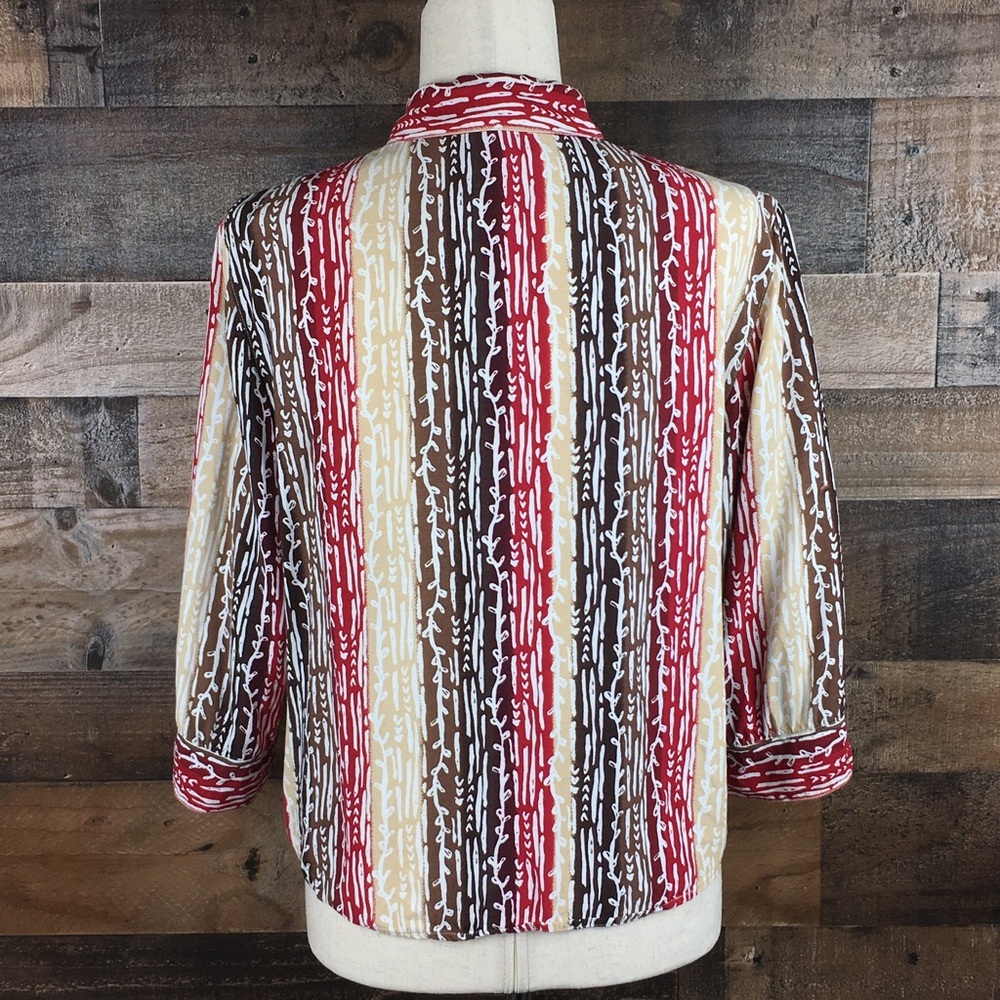 Alfred Dunner Print Button Down Top Shirt Size 8 - Picture 6 of 13